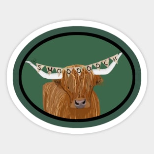 Scottish Highland Cow Giving a Kiss Sticker